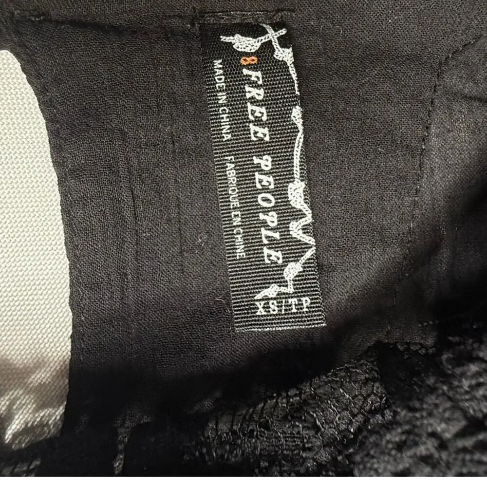 Free People Windows of Lace Black Fringe Sheer Top - Picture 6 of 7